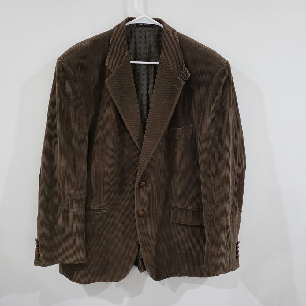 Vintage Polo Ralph Lauren Mens Corduroy Blazer Size 44 Elbow Patch Floral Lining